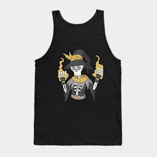 Old School Skeleton Wizard Tank Top